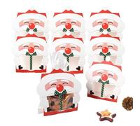 Christmas Goodie Bags, Pack of 8 Reusable Santa Claus Snack Containers - Christmas Baking Box with a Viewing Window | For Families, Friends, Children