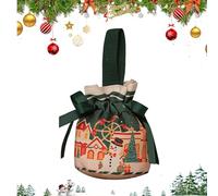 Christmas Goodie Bags - Party Favor Sacks for Festive Gift Giving, Drawstring Closure with Reusable Design, Holiday Treat Bags for Classroom Snacks, Stocking Stuffers, Kids Friends Family