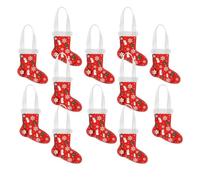 Christmas Goodie Bags Reusable Red Green Pouches Non Woven Candy Sacks 12pc | Festive Treat Storage, Fabric Construction, Snack Favor Holders For Classroom Gathering Home Community School Holiday