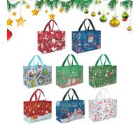 Christmas Goodie Bags - Reusable Washable Candy Pouches for Students Party Daily Birthday Trick Stuffers Classroom School Stocking Fall | 8-Piece Compact Fabric Bags with Drawstring Closure for Treats