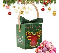 Christmas Goodie Boxes,Snack Container with Window and Handle - Christmas Snack Box,for Handicrafts Fruits Party Favors Stocking Stuffers Family Gatherings Teachers Holiday Neighbors