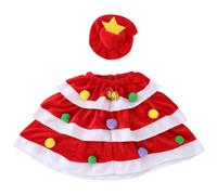 Christmas Goose Dog Costume Set, Festive Pet Outfit with Matching Porch Decor for Holiday Winter Party, White Goose Themed Sitting or Standing