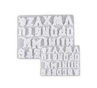 Christmas Gothic Alphabets Ornaments Silicone Epoxy Resin Mould Keychain Pendant Jewellery For Valentines Gift Crafts Alphabet Resin Pendant For Jewellery Making