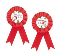 Christmas Grandma To Be Badge Pin, Snowman Grandpa To Be Button Pin, Red Rosette Winter Wonderland Baby Shower Button Pin for Grandparents, Christmas Brooch Buttons for Gender Reveal Party to Wear