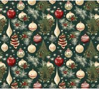 Christmas Green Bauble Pattern A4 Chocolate Transfer Sheet, Edible Decorating Sheet for White Chocolate (4 Sheets)