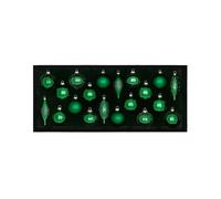 Christmas Green Glass Baubles, 20 Pack