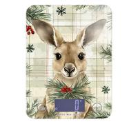 Christmas Green Kangaroo Buffalo Plaid Snowflakes calorie counting digital scale for food 11lb/0.18oz, 5kg/5g scale in grams with 4 unit for Soap Making Spices Spices (Batteries not Included)