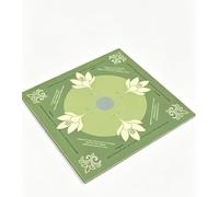 Christmas Green Pink Blue Halloween Mahjong Mat, 31.5"x31.5" Non-Slip Noise-Reduction Table Protector with Mahjong Mat Bag, Oriental Floral Lotus Design for Mah Jongg Poker Dominoes Card Games，green-1