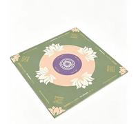 Christmas Green Pink Blue Halloween Mahjong Mat, 31.5"x31.5" Non-Slip Noise-Reduction Table Protector with Mahjong Mat Bag, Oriental Floral Lotus Design for Mah Jongg Poker Dominoes Card Games，green-3
