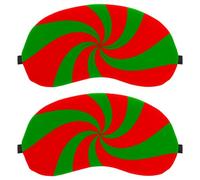 Christmas Green Red Candy 2-Pack Light-Blocking Soft Breathable Eye Masks Sleep Mask Eye Patch