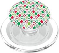 Christmas Green Red Retro Pattern Vintage Women Girls PopSockets PopGrip for MagSafe