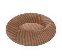 Christmas Green Red Stripe Pet Dog Beds Donut Cuddler fluffier Dog Pillow Bed for Medium Size Pets Supplies