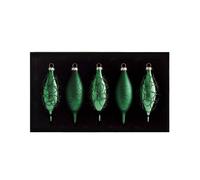 Christmas Green Teardrop Glass Baubles