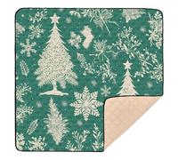 Christmas Green Trees Soft Thick Baby Play mat Foldable for Floor Comfortable Foldable Baby Crawling Mat for Baby Toddler Infant, 50'' x 50''de actividades para