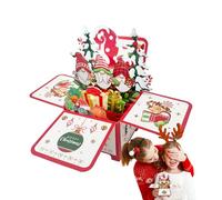 Christmas Greeting Card, 3D Musical Card with Light and Tree Elf, Holiday Decoration, Table Centerpiece for Winter Fireplace Indoor Decor