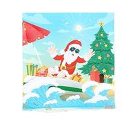 Christmas Greeting Card Surfing Grandpa Christmas Card Idealfor Spreading Joys & Festival Spirits During The Holidays Handmade Greeting Festival Celebration Collectible