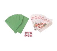 Christmas Greeting Card with Envelope Sticker Folded Assorted | Paper Set for Family and Business Occasions, Easy to Mail, Classic Seasonal Graphics