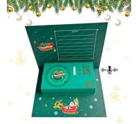 Christmas Greeting Cards with 40 Seconds Recording Function, Christmas Cards with Pop up Tape Recorders,Merry Christmas Cards 3D Xmas Cards 2024 forfor Men Women Kids Family Members (Green)