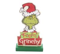 Christmas Grinch Plaque Decoration Mantel Ornament MDF - Feelin Grinchy