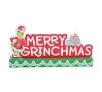 Christmas Grinch Plaque Decoration Mantel Ornament MDF - Grinch Merry Grinchmas