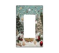 Christmas Guinea pig Decorative Light Switch Cover Plate 1 Gang Single Rocker, Xmas Novelty Tree Electrical Switchplate, Animal Faceplate for Kitchen Living Room Decor
