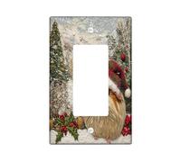Christmas Guinea pig Decorative Light Switch Cover Wall Plate 1 Gang Single Rocker, Xmas Novelty Tree Electrical Switchplate, Animal Faceplate for Kitchen Living Room Decor