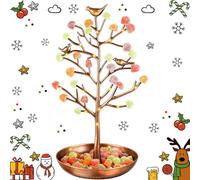 Christmas Gumdrop Tree with Lights, 11.4" Metal Vintage Metal Gum Drop Nostalgic Christmas Decoration Festive Small Candy Tree Table Centerpiece for Xmas Holiday Candy Themed Tabletop Display, Bronze