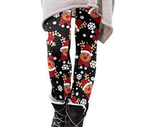 Christmas Gym Leggings Women Funny Reindeer Snowman Plaid Graphic Xmas Holiday Leggings High Waisted Workout Running Tights Stretchy Yoga Pants for Ladies Girls (C03-A, S)