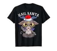 Christmas Hail Santa Satanism Goat Baphomet Atheist Satan T-Shirt