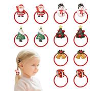 Christmas Hair Accessories - 12 Pieces Santa Hair Bobbles Set - Elastic Cord Bulk Pack Accessories for Holidays Children Women Lovers Families Girls Daughter