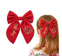Christmas Hair Bows Clips Pearl Tree, Nutcracker, Holly Jolly, Santa Baby Ribbon Hair Clips with Long Tail, Christmas Hair Accessories and Christmas Gifts