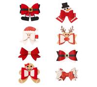 Christmas Hair Bows, Festive Cute Compilation, Red Hair Clips - For Outdoor Party Work School Home Commuting Travel Food Men and Women