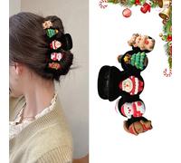 Christmas Hair Claw Clips for Women Cute Hair Clips for Girls Gingerbread Santa Tree Snowman Hair Barrettes Velvet Large Hair Claw Clips for Thick Thin Xmas Hair Accessories for Christmas Parties 1Pcs