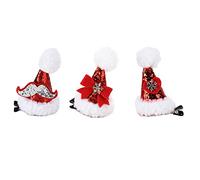 Christmas Hair Clips - 3Pcs, Santa Hat Hair Pins, Soft, Comfortable, Surface, Premium Quality, Festive Hair Accessories for Holiday Season