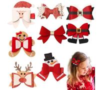 Christmas Hair Clips Accessories - Christmas Red Hairpin Bow Headdress | Holiday Hair Pins, Reindeer Antlers Clip for Kids, Toddler, Boys, Adults