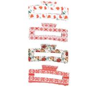 Christmas Hair Clips for Thick Hair,Non Slip Rectangle Hair Clips Xmas Hair Claws for Women Girls,Strong Hold Hair Jaw Clips Christmas Hair Accessories Gift,YOEMAYUNER (4Pack A)