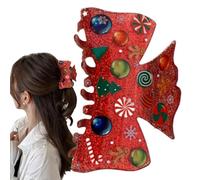 Christmas Hair Clips | Large Cute Gingerbread Pattern Grip Hair Clip | Hair Claw For Women Winter Holidays | For Family Friends Girls Birthday