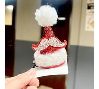 Christmas Hair Clips New Arrival 2024 Christmas Holiday Net Red Hair Accessories Headpiece Kids Cute Autumn Winter Hair Accessories Hair Clips (Sherpa Solid Cap Clip -Mustach)