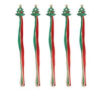 Christmas Hair Extensions Clip Set, 5Pcs Colored Hairpiece Extension Clip, Easy to Comb & Safe to Use, Long Enough for Custom Cutting, Individually Wrapped Hair Extensions Clip (Type 4)