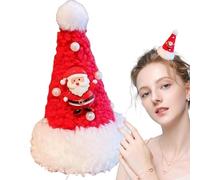 Christmas Hair Pins - Pearl Christmas Hat Hairpin Decor | Festive Hair Styling Tool with Classic Christmas Elements for School Activities, Party with Friends and Family Gatherings. Christmas
