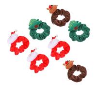 Christmas Hair Ties 7pcs Season Plush Antler Scrunchies for Adults | Lovely Classic Design, Suitable for Trips, Festive Ponytail Hair Decoration