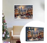 Christmas Halloween and Christmas Street Countdown Puzzle Set 2024 Festive 1000 Piece Holiday for Adults Family (Grey, 23 * 16 * 5cm)