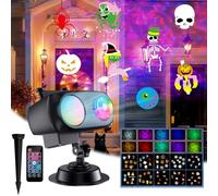 Christmas Halloween Projector Lights, COOLWUFAN Upgrade Waterproof Outdoor Indoor Holiday Projector Lights with Remote and 20 HD Effects (3D Ocean Wave + Patterns) for Xmas Halloween Party Yard Decor