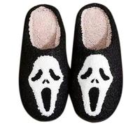 Christmas Halloween Pumpkin Slippers for Womens Mens, Women's Fluffy Memory Foam Slippers Winter, Soft Plush Comfy Warm Spooky Christmas Halloween Pumpkin House Slip On Slippers for Autumn Winter