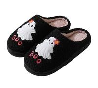 Christmas Halloween Pumpkin Slippers for Womens Mens, Women's Fluffy Memory Foam Slippers Winter, Soft Plush Comfy Warm Spooky Christmas Halloween Pumpkin House Slip On Slippers for Autumn Winter