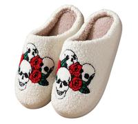 Christmas Halloween Pumpkin Slippers for Womens Mens, Women's Fluffy Memory Foam Slippers Winter, Soft Plush Comfy Warm Spooky Christmas Halloween Pumpkin House Slip On Slippers for Autumn Winter