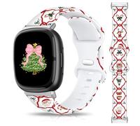 Christmas Halloween Thanksgiving Band Compatible with Fitbit Versa 3/Fitbit Versa 4/Fitbit Sense/ 2, Smartwatch Holiday Women Men Silicone Replacement Strap for Fitbit Versa 3/4, Fitbit Sense/ 2