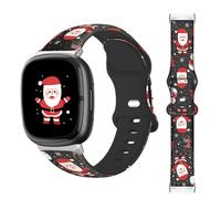 Christmas Halloween Thanksgiving Band Compatible with Fitbit Versa 3/Fitbit Versa 4/Fitbit Sense/Sense 2 for Women Men, Soft Silicone Holiday Band Replacement Smart Watch