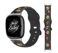 Christmas Halloween Thanksgiving Band Compatible with Fitbit Versa 3/Fitbit Versa 4/Fitbit Sense/Sense 2 for Women Men, Soft Silicone Holiday Band Replacement Smart Watch