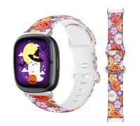 Christmas Halloween Thanksgiving Band Compatible with Fitbit Versa 3/Fitbit Versa 4/Fitbit Sense/Sense 2 for Women Men, Soft Silicone Holiday Band Replacement Smart Watch